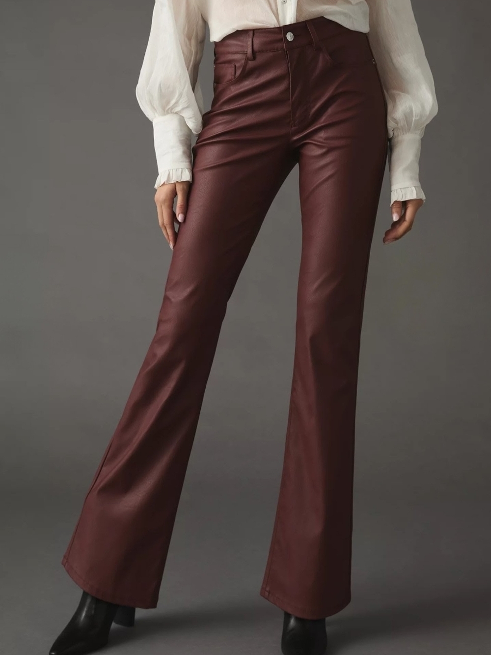 Pilcro By Anthropologie The Yaya Mid-Rise Faux Leather Pants, Size 25 Euc!